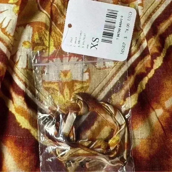 Free People Women's Kendra Cotton Printed Strapless Top Size X-Small - Picture 15 of 15